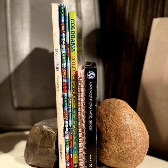 Large Stone Bookend Pair | Handcrafted | Felt Bottoms - Picture 6 of 10